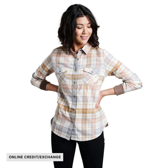 Kuhl Women's Tess Flannel Long Sleeve Shirt - Rose Quartz - ONLINE CREDIT/EXCHANGE - Lenny's Shoe & Apparel