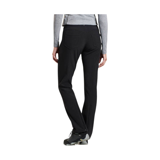 Black women's softshell pants shown from the back on a model