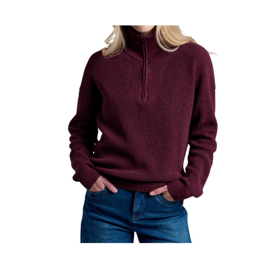 Kuhl Women's Norda Quarter Zip Sweater - Raisin - Lenny's Shoe & Apparel