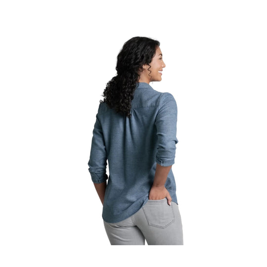 Kuhl Women's Whisper Flannel - Metal Blue - Lenny's Shoe & Apparel
