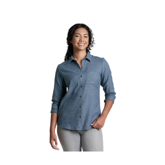 Kuhl Women's Whisper Flannel - Metal Blue - Lenny's Shoe & Apparel