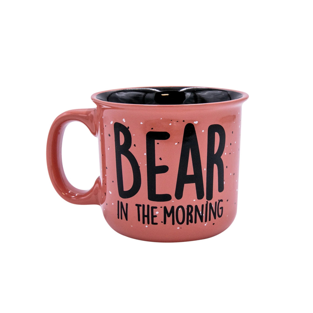 Lazy One Bear In The AM Ceramic Mug - Pink/Red - Lenny's Shoe & Apparel