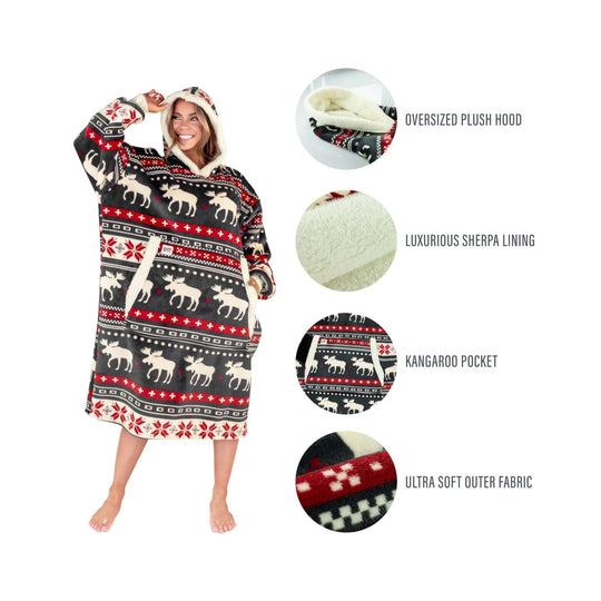 Lazy One Blanket Hoodie - Cabin Fair Isle - Lenny's Shoe & Apparel