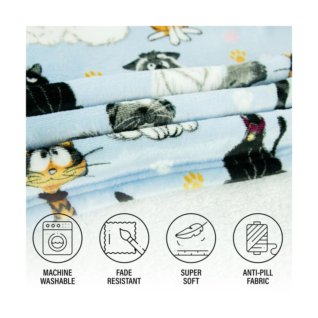 Lazy One Cattitude Blanket Hoodie - Light Blue - Lenny's Shoe & Apparel