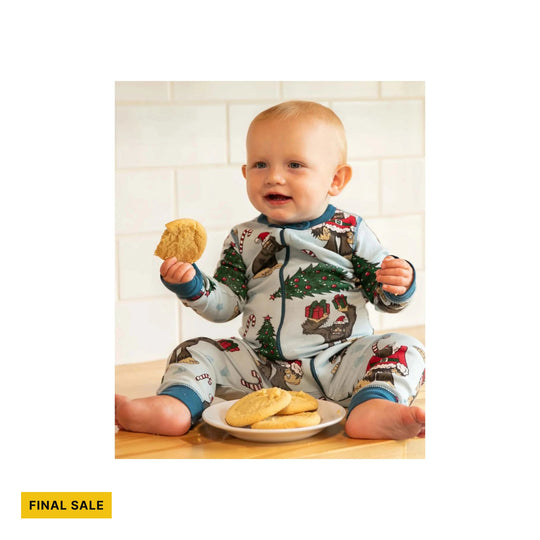 Lazy One Infant Christmas Bigfoot Union Suit - Light Blue - FINAL SALE - Lenny's Shoe & Apparel