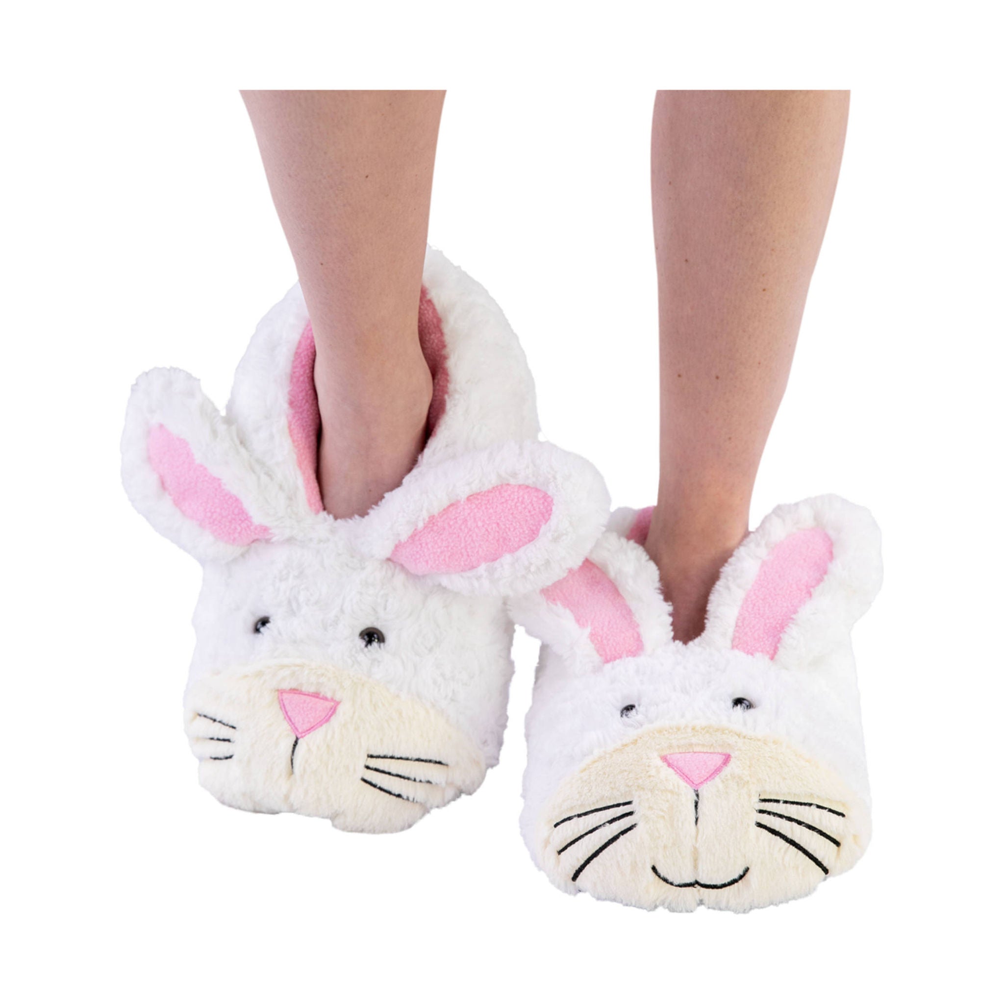 Lazy One Kids' Bunny Slippers White/Pink - Main Image