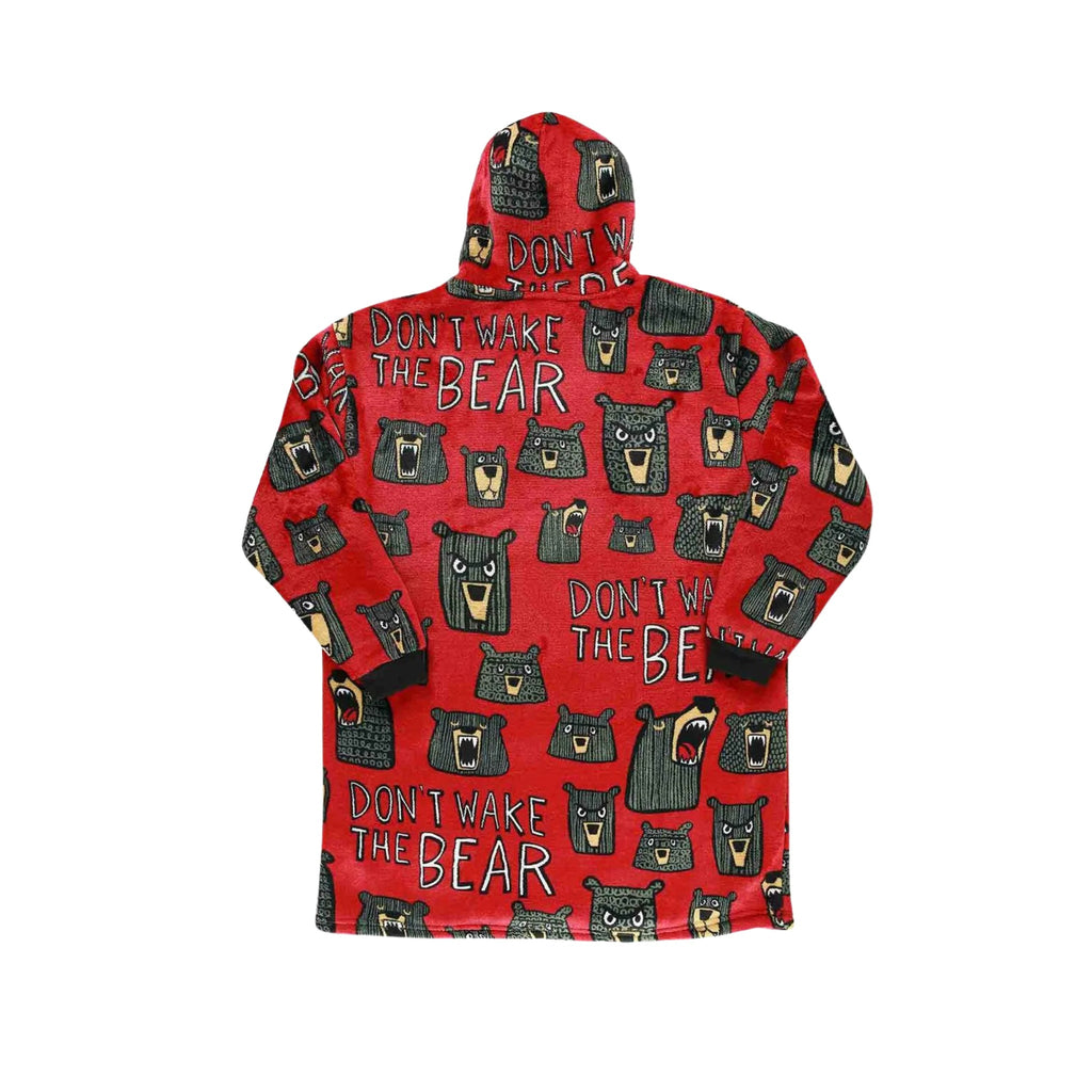 Lazy One Kids' Don't Wake The Bear Blanket Hoodie - Red - Lenny's Shoe & Apparel