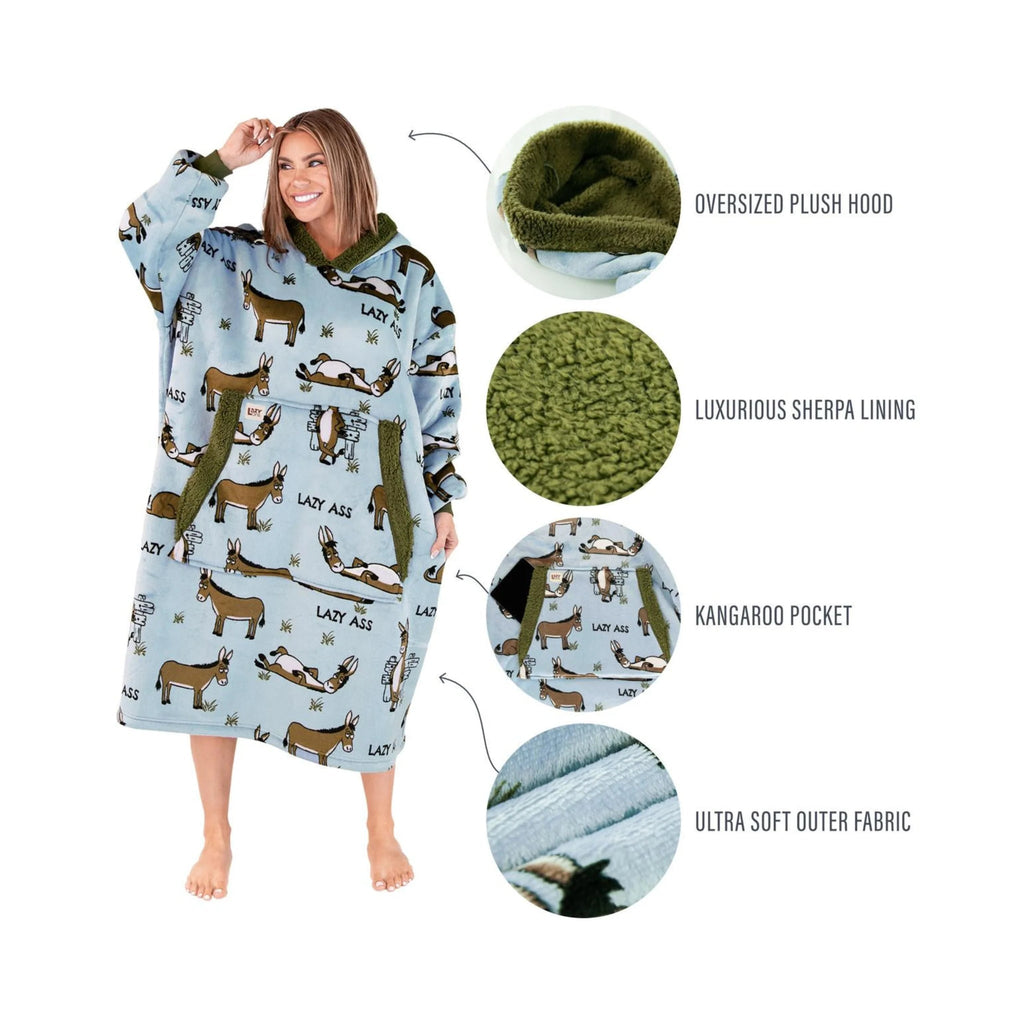 Lazy One Lazy Ass Blanket Hoodie - Blue/Green - Lenny's Shoe & Apparel