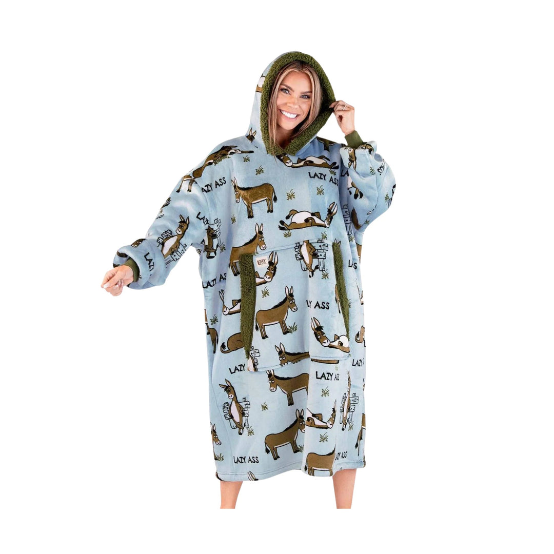 Lazy One Lazy Ass Blanket Hoodie - Blue/Green - Lenny's Shoe & Apparel