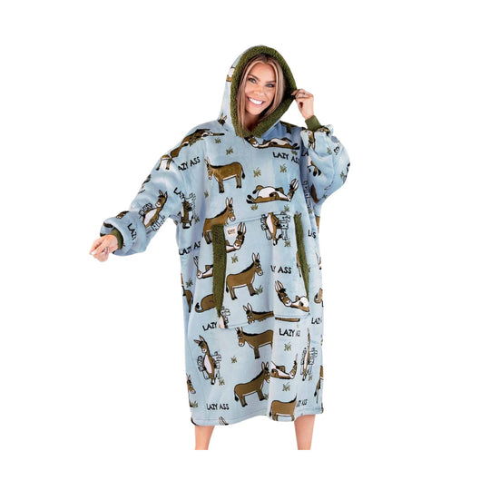 Lazy One Lazy Ass Blanket Hoodie - Blue/Green - Lenny's Shoe & Apparel
