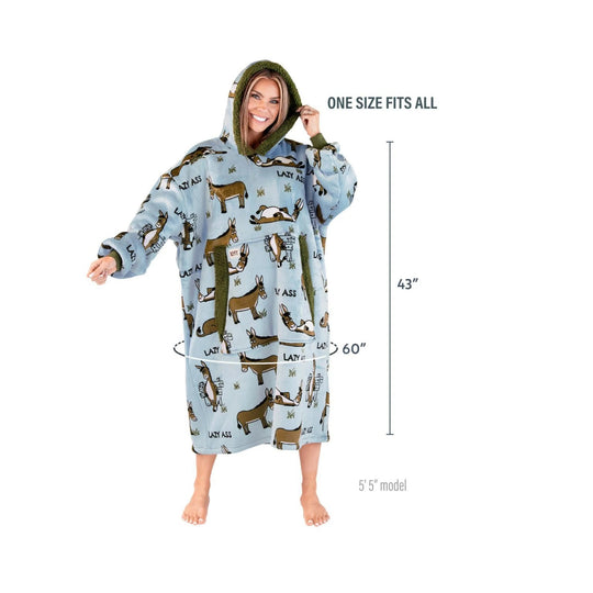 Lazy One Lazy Ass Blanket Hoodie - Blue/Green - Lenny's Shoe & Apparel