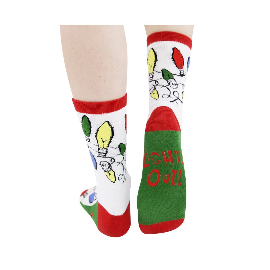 Lazy One Lights Out Crew Socks - White - Lenny's Shoe & Apparel