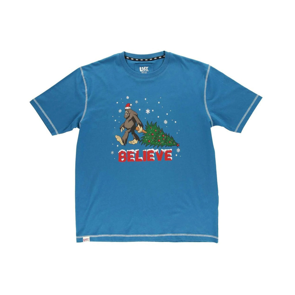 Lazy One Men's Bigfoot Christmas PJ Tee - Blue - Lenny's Shoe & Apparel