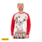 Lazy One Men's Deer Christmas Long Sleeve PJ Tee - Red - Lenny's Shoe & Apparel