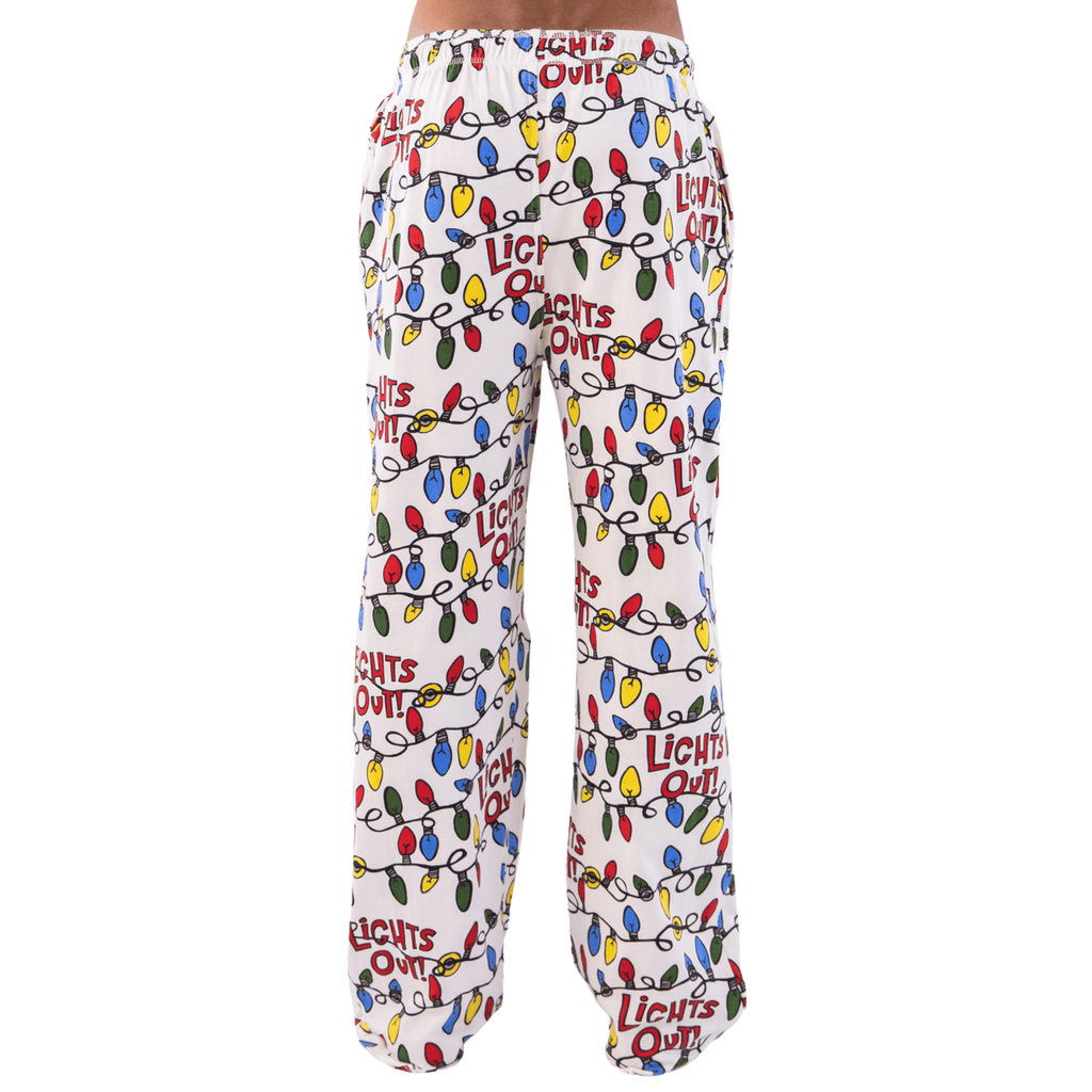 Lazy One Men's Lights Out Reindeer PJ Pants - White - Lenny's Shoe & Apparel