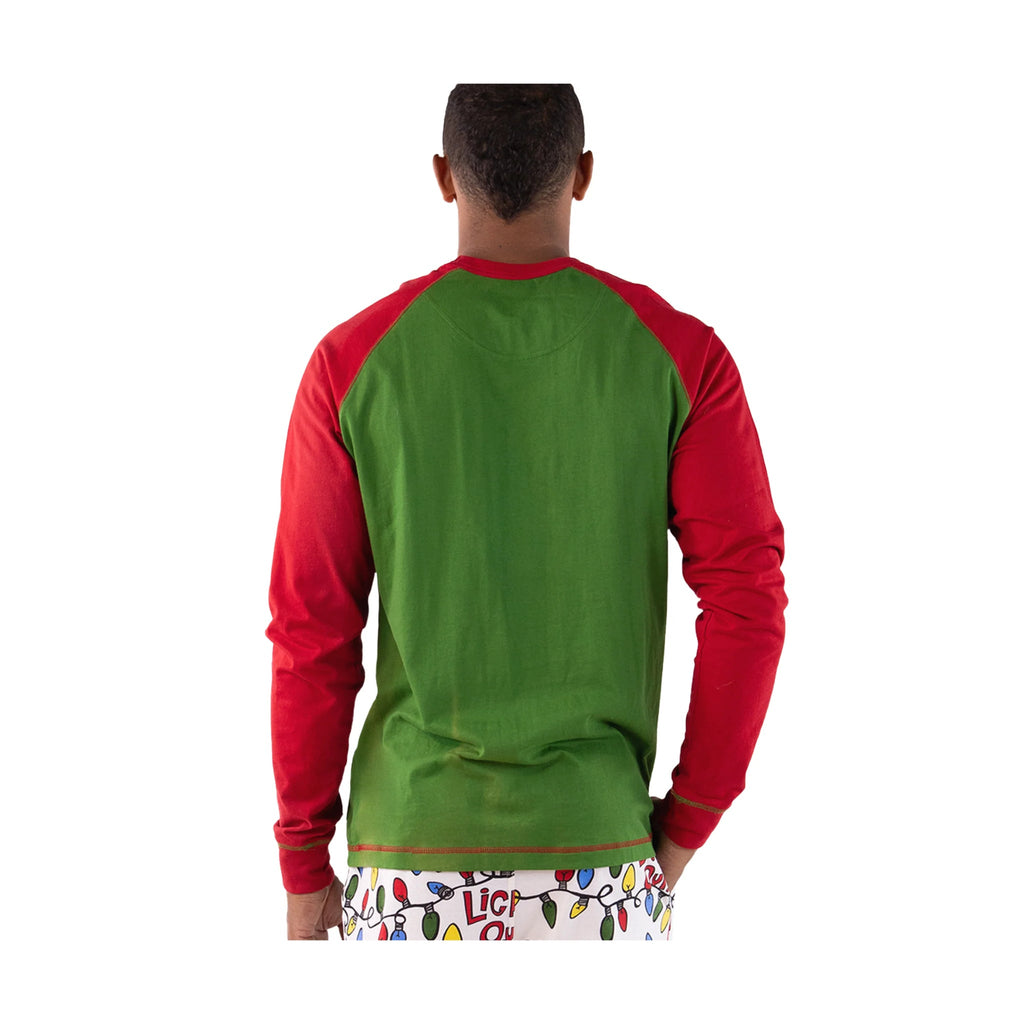 Lazy One Men's Lights Out Tree Reindeer Long Sleeve PJ Tee - Green/Red - Lenny's Shoe & Apparel