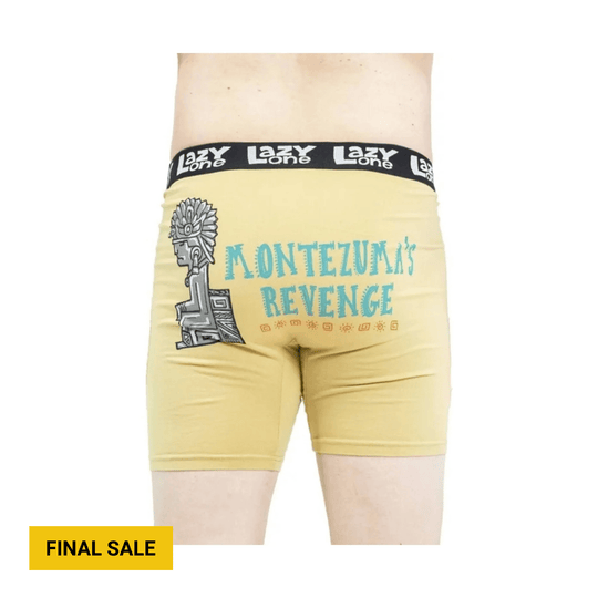 Lazy One Men's Montezuma Revenge Boxer Briefs - Yellow/ Blue/ Black - Lenny's Shoe & Apparel
