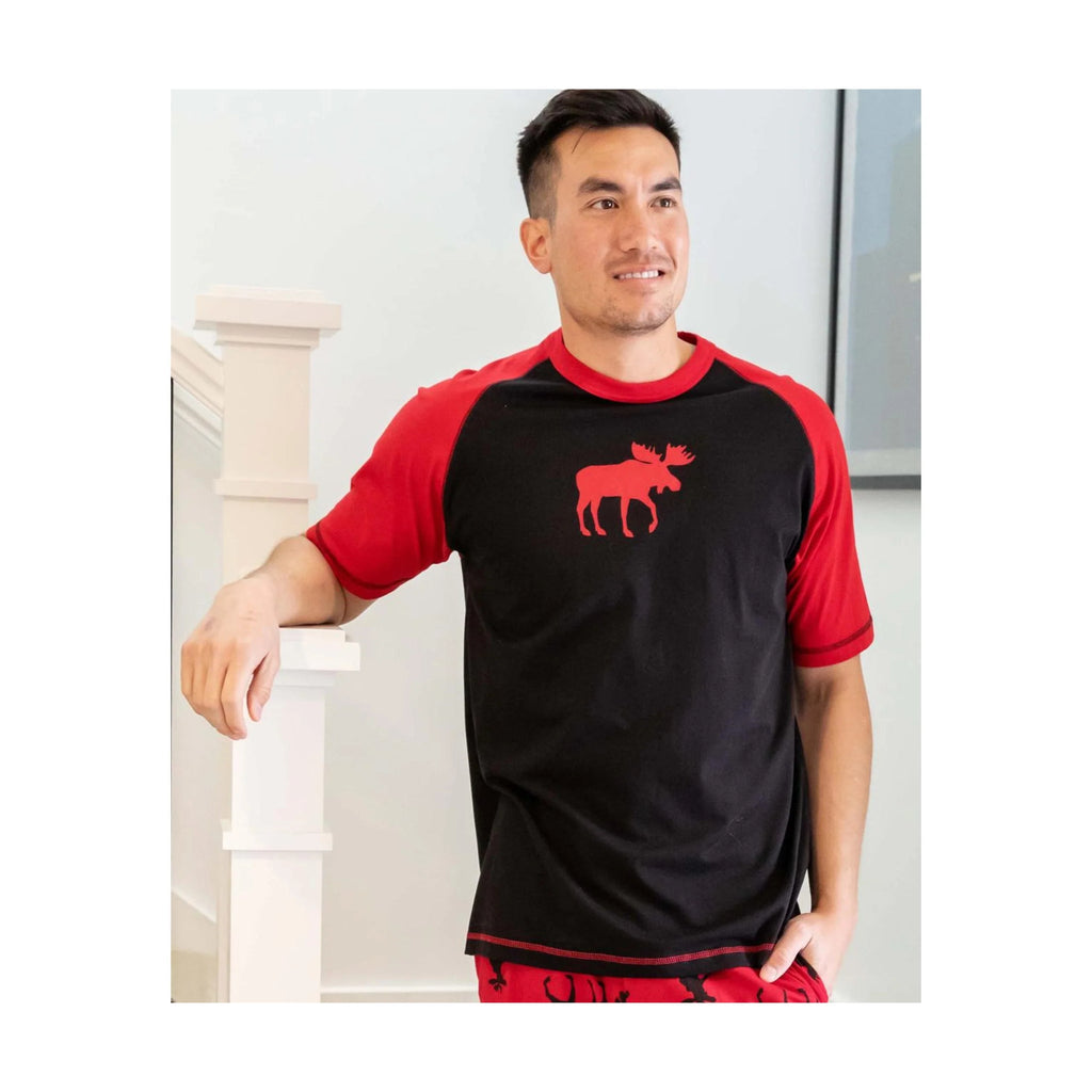 Lazy One Men's Moose PJ Tee - Black/Red - Lenny's Shoe & Apparel