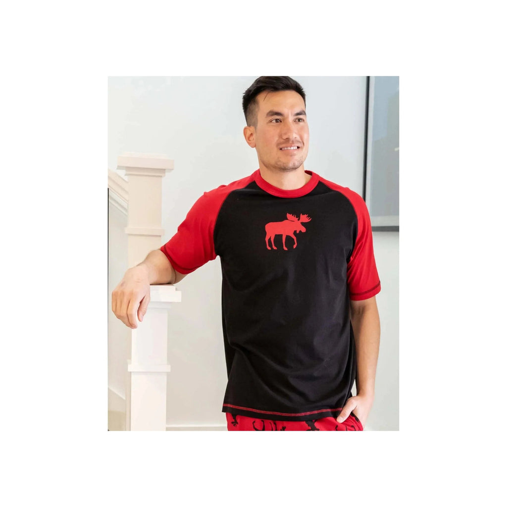 Lazy One Men's Moose PJ Tee - Black/Red - Lenny's Shoe & Apparel