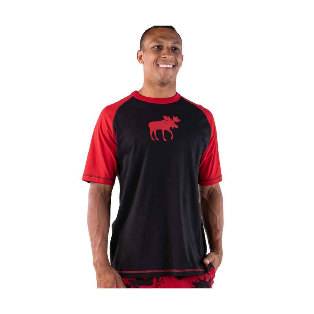 Lazy One Men's Moose PJ Tee - Black/Red - Lenny's Shoe & Apparel