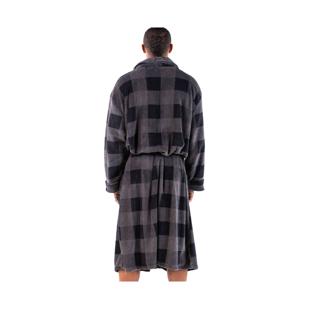 Lazy One Men's Plaid Bathrobe - Grey - Lenny's Shoe & Apparel