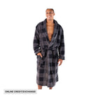 Lazy One Men's Plaid Bathrobe - Grey - Lenny's Shoe & Apparel