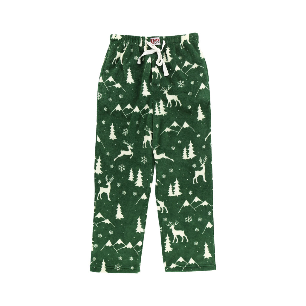 Lazy One Men's Reindeer Fleece PJ Pant - Green - Lenny's Shoe & Apparel
