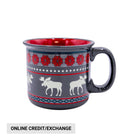 Lazy One Moose Ceramic Mug - Fair Isle/Grey/Red - Lenny's Shoe & Apparel