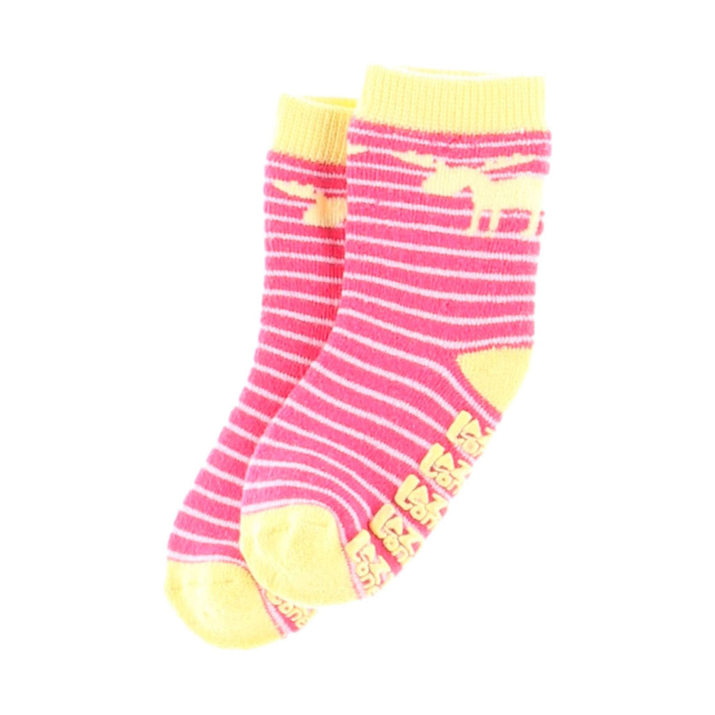 Lazy One Moose Stripe Infant Sock - Pink/Yellow - Lenny's Shoe & Apparel