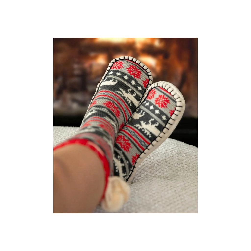Lazy One Mukluk Slippers - Moose Fair Isle - Lenny's Shoe & Apparel