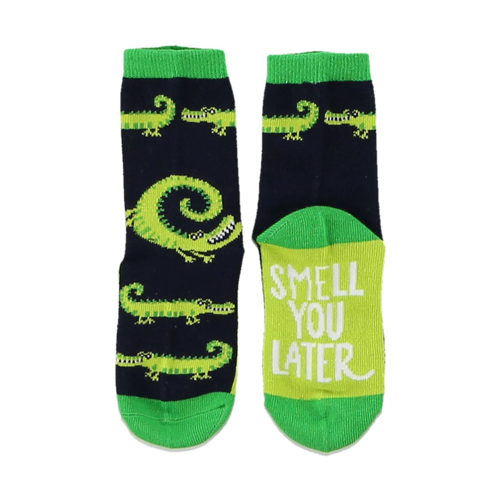 Lazy One Smell You Later Alligator Kids' Sock - Green - Lenny's Shoe & Apparel