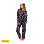 Lazy One Women's Candy Cane Button Down Pajama Set - Navy - Lenny's Shoe & Apparel