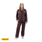 Lazy One Women's Mini Moose Button Down Pajama Set - Grey/Black/Red - Lenny's Shoe & Apparel