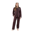 Lazy One Women's Mini Moose Button Down Pajama Set - Grey/Black/Red - Lenny's Shoe & Apparel