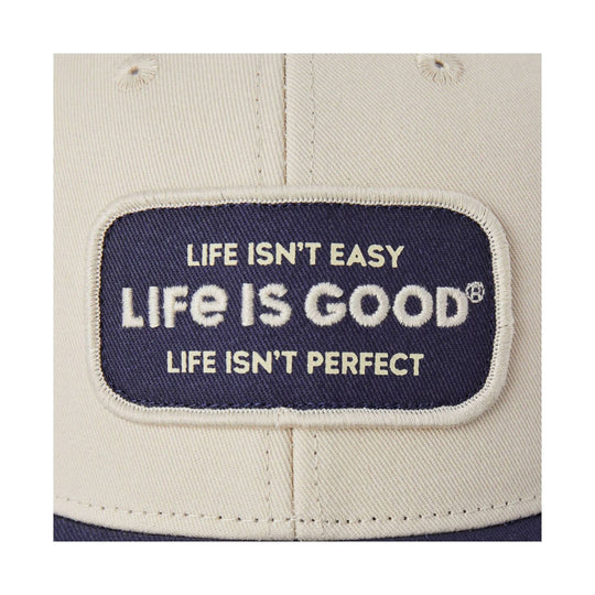 Life Is Good Adult Life Isn't Perfect Patch Trucker Hat - Birch White - Lenny's Shoe & Apparel