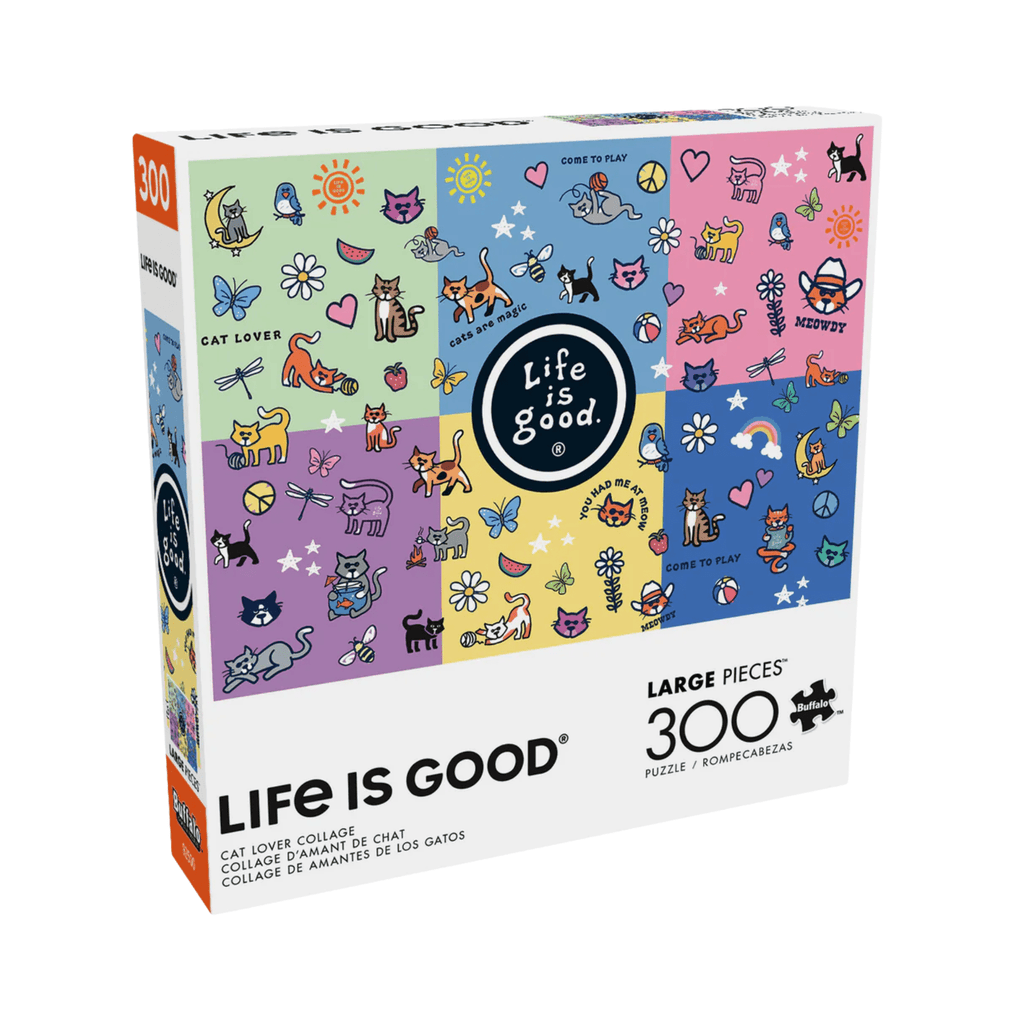 Life Is Good Cat Lover Collage 300 Piece Jigsaw Puzzle - Multi - Lenny's Shoe & Apparel