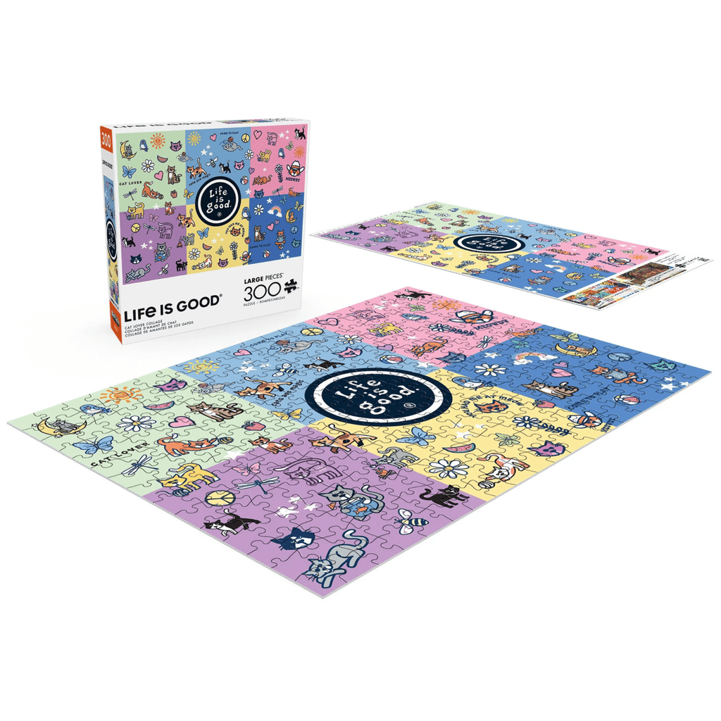 Life Is Good Cat Lover Collage 300 Piece Jigsaw Puzzle - Multi - Lenny's Shoe & Apparel
