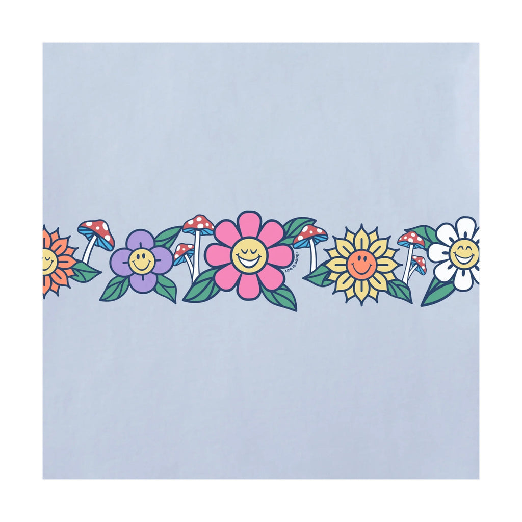 Life Is Good Kids' Flowers and Shrooms Seam to Seam Good Vibes Fleece Hoodie - Glacier Blue - Lenny's Shoe & Apparel