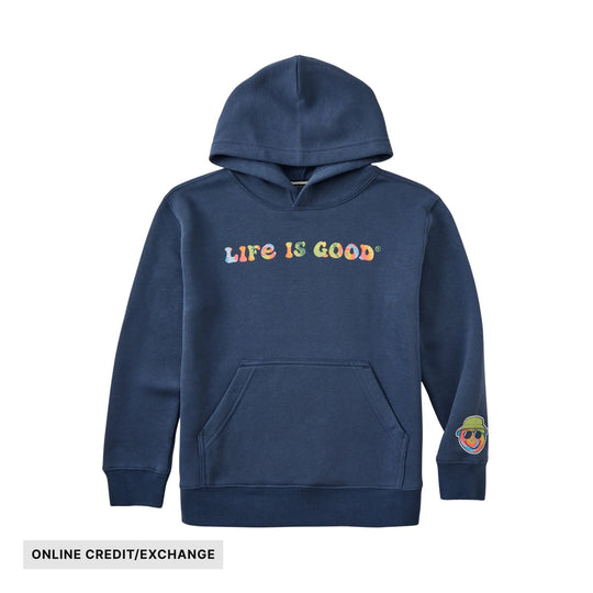 Life Is Good Kids' Groovy Tie Dye Good Vibes Fleece Hoodie - Darkest Blue - ONLINE CREDIT/EXCHANGE - Lenny's Shoe & Apparel