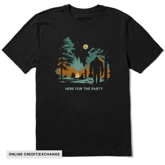 Life Is Good Men's Big Foot Here For The Party Short Sleeve Tee - Faded Black - ONLINE CREDIT/EXCHANGE - Lenny's Shoe & Apparel