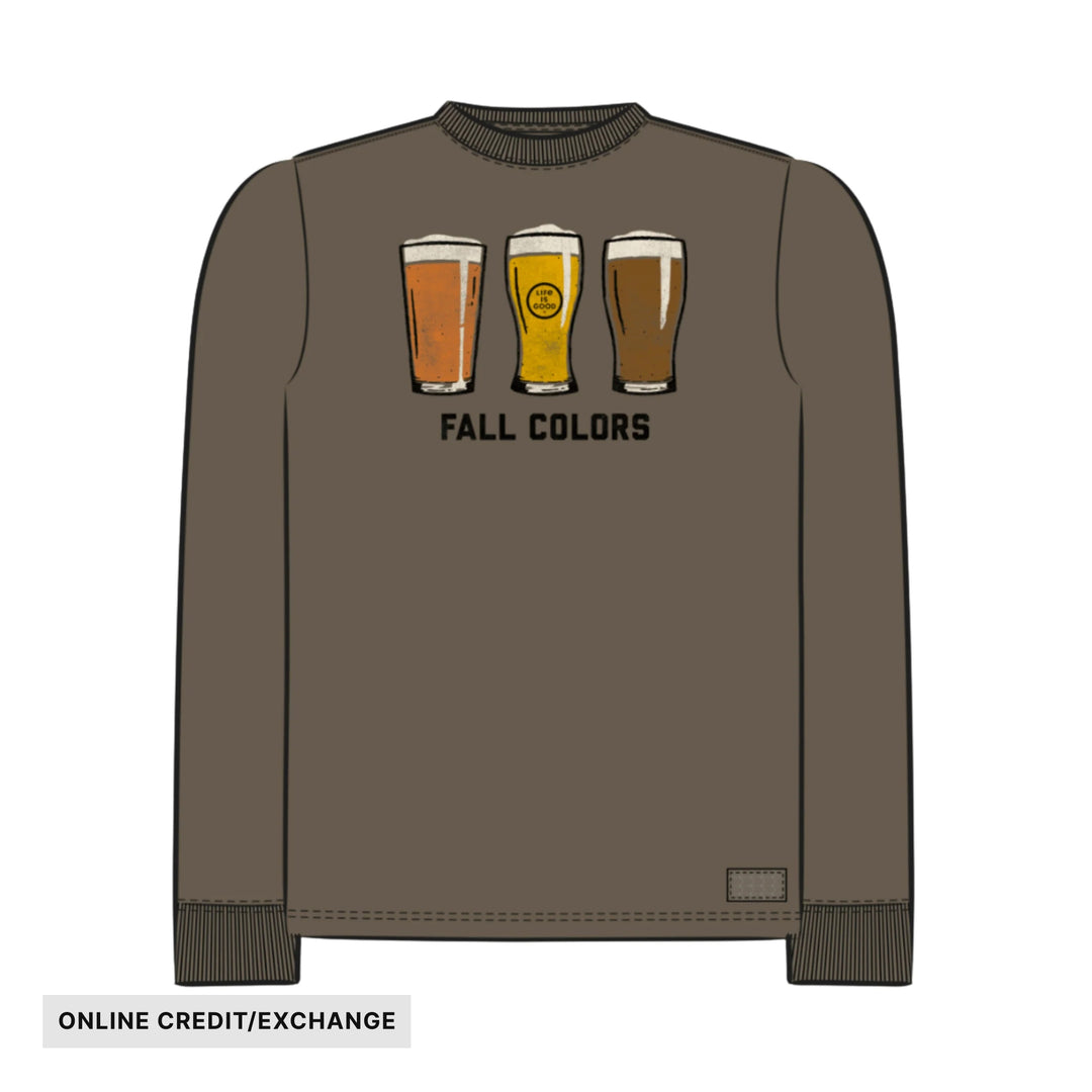 Life Is Good Men's Fall Colors Beer Long Sleeve Crusher Tee - Mushroom Brown - ONLINE CREDIT/EXCHANGE - Lenny's Shoe & Apparel