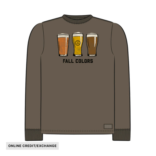 Life Is Good Men's Fall Colors Beer Long Sleeve Crusher Tee - Mushroom Brown - ONLINE CREDIT/EXCHANGE - Lenny's Shoe & Apparel