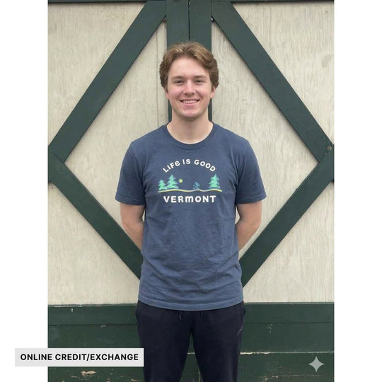 Life Is Good Men's Hiking Vista Crusher Tee - Darkest Blue - ONLINE CREDIT/EXCHANGE - Lenny's Shoe & Apparel