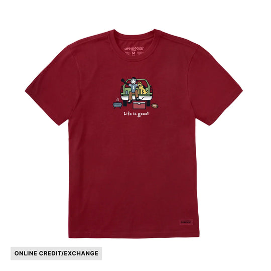 Life Is Good Men's Tailgate Football Short Sleeve Crusher Tee - Adirondack Red - ONLINE CREDIT/EXCHANGE - Lenny's Shoe & Apparel
