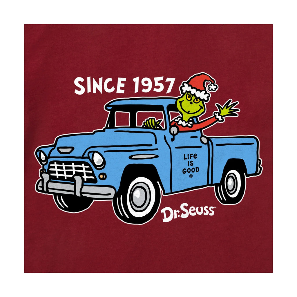 Life Is Good Men's 1957 Grinch Long Sleeve Crusher Tee - Adirondack Red - Lenny's Shoe & Apparel