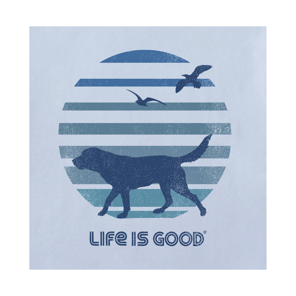 Life Is Good Men's 70's Retro Dog Beach Walk Short Sleeve Crusher Tee - Glacier Blue - Lenny's Shoe & Apparel