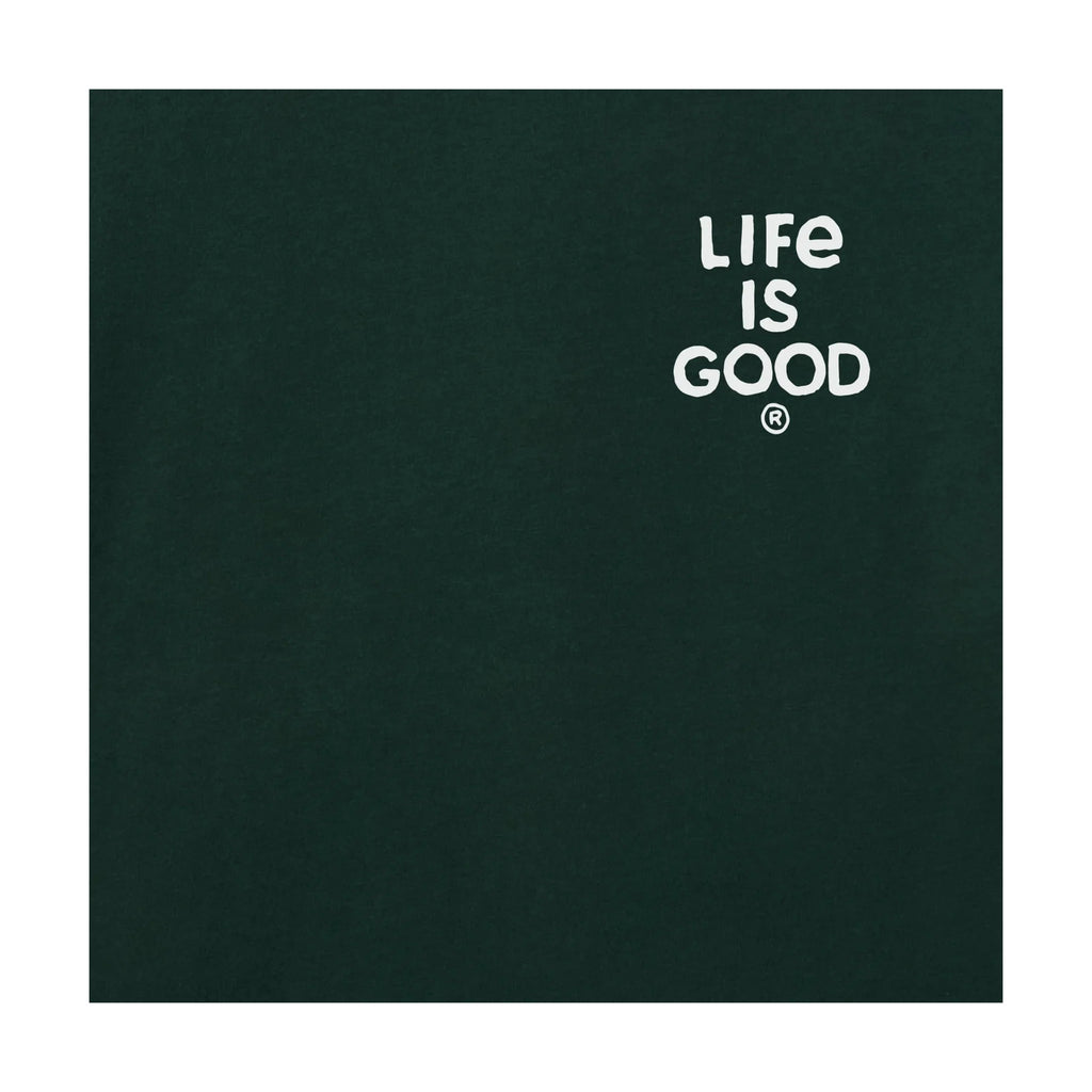 Life Is Good Men's All Is Calm Long Sleeve Crusher Tee - Treeline Green - Lenny's Shoe & Apparel