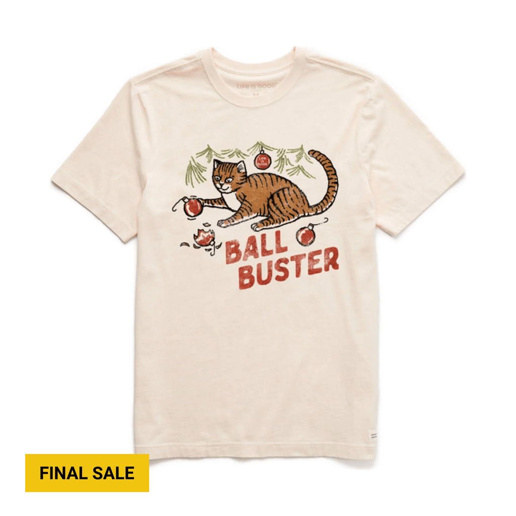 Life Is Good Men's Ball Buster Tee - Putty White - Lenny's Shoe & Apparel