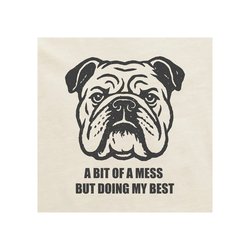 Life Is Good Men's Bert's Bit of a Mess Bulldog Short Sleeve Crusher Tee - Putty White - Lenny's Shoe & Apparel
