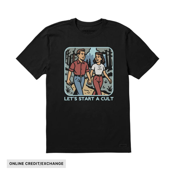 Life Is Good Men's Bert's Shirts Let's Start A Cult Short Sleeve